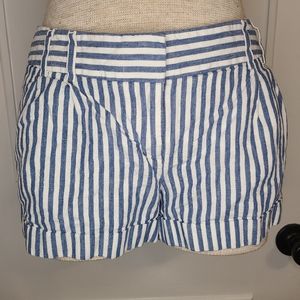 Express SZ. 4 Blue/White Striped Shorts